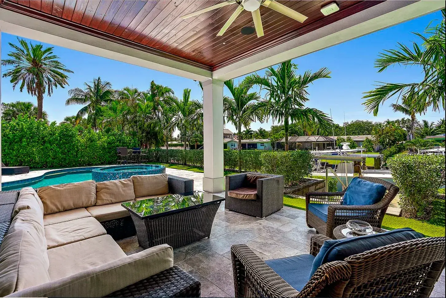 Pool deck and outdoor living environment
