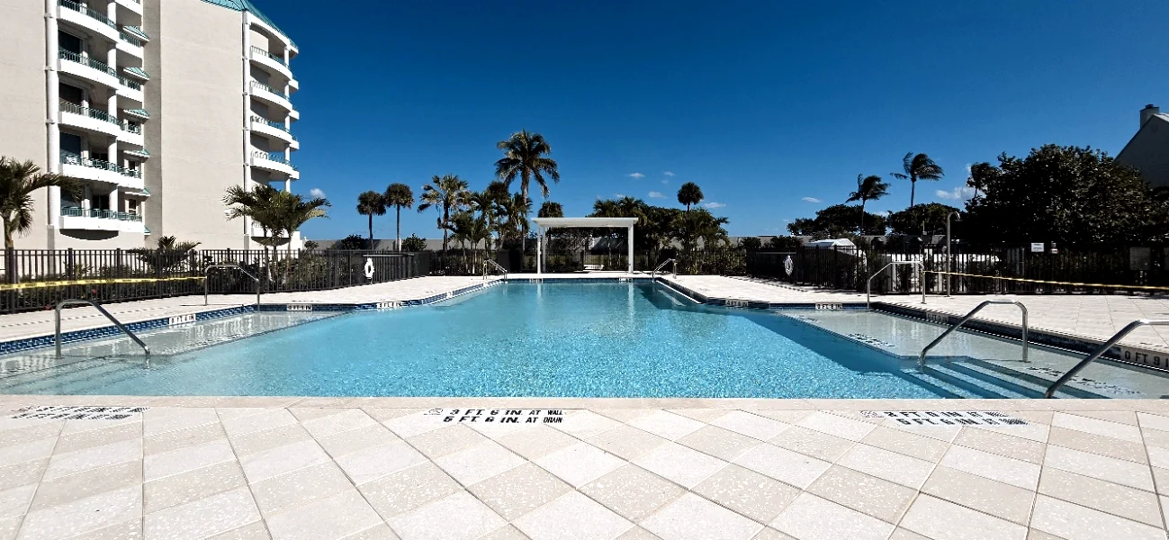 Completed Ocean Club Jupiter condominium pool renovation