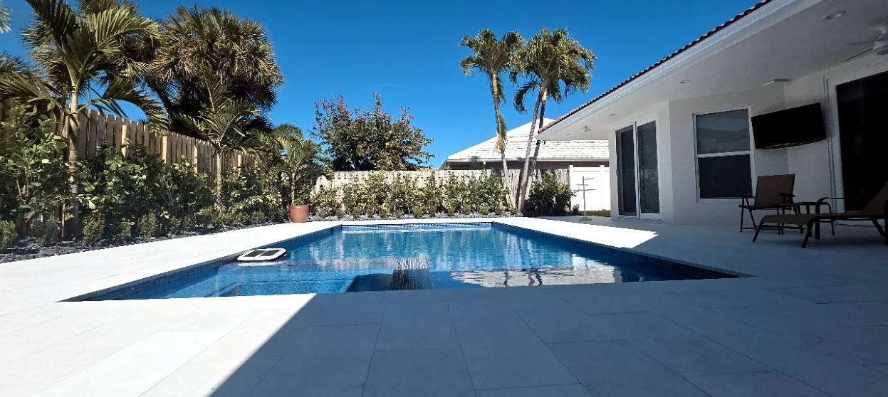Pegasus Juno Beach finished pool and outdoor living area