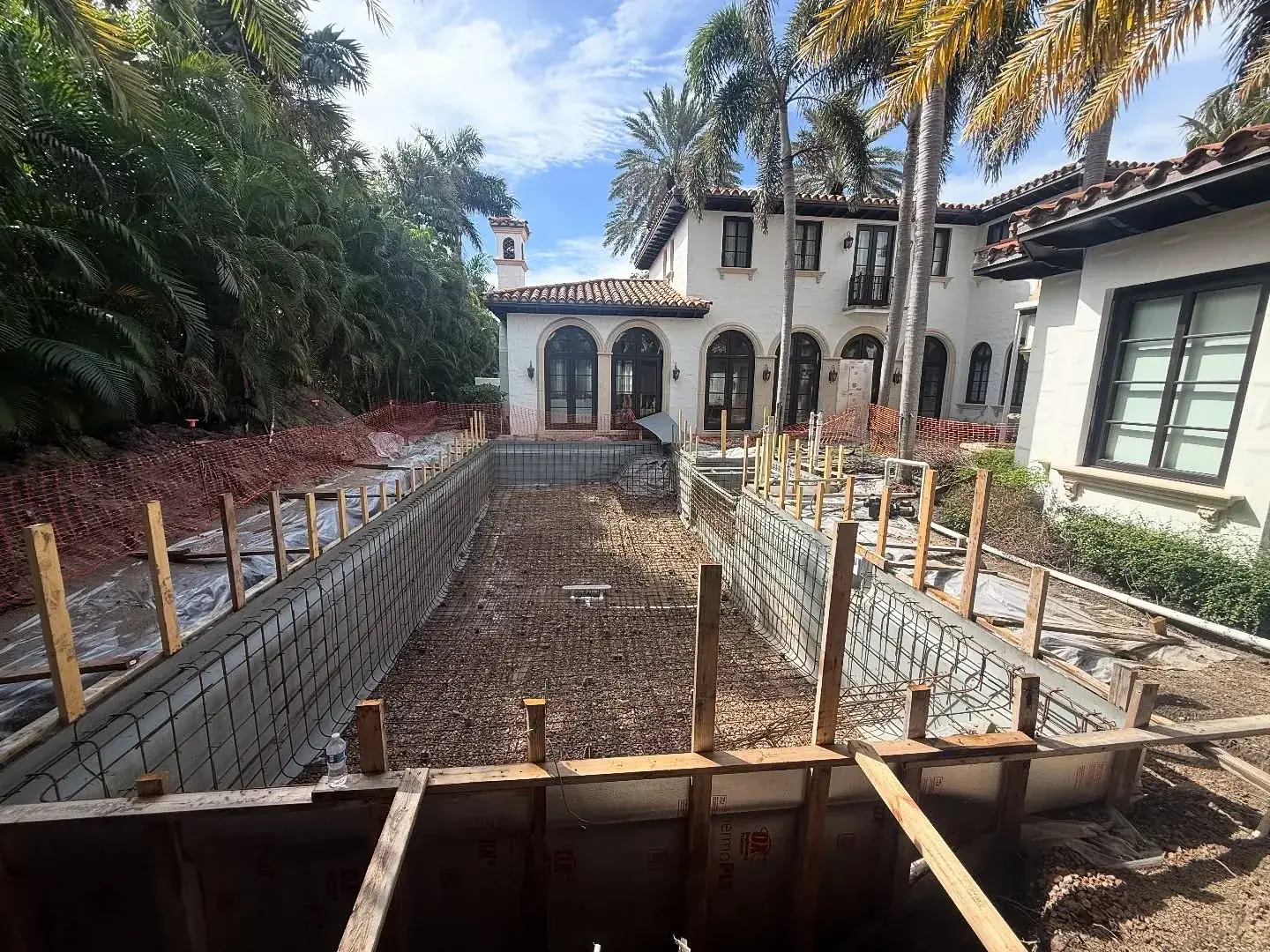 Residential pool construction progress