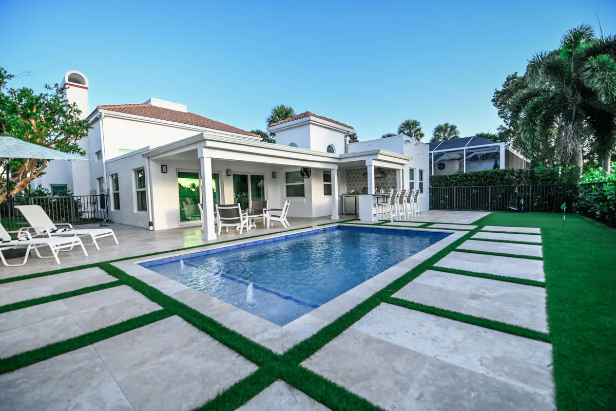 The Narrows compact residential pool and patio